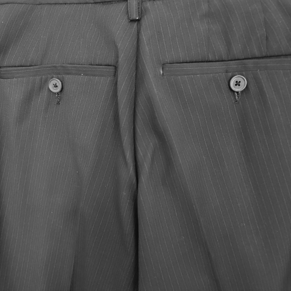 Sons of Intrigue Mens Chambers Dress Pants Straight Fit Pinstripe Black 33x30 - Picture 2 of 12